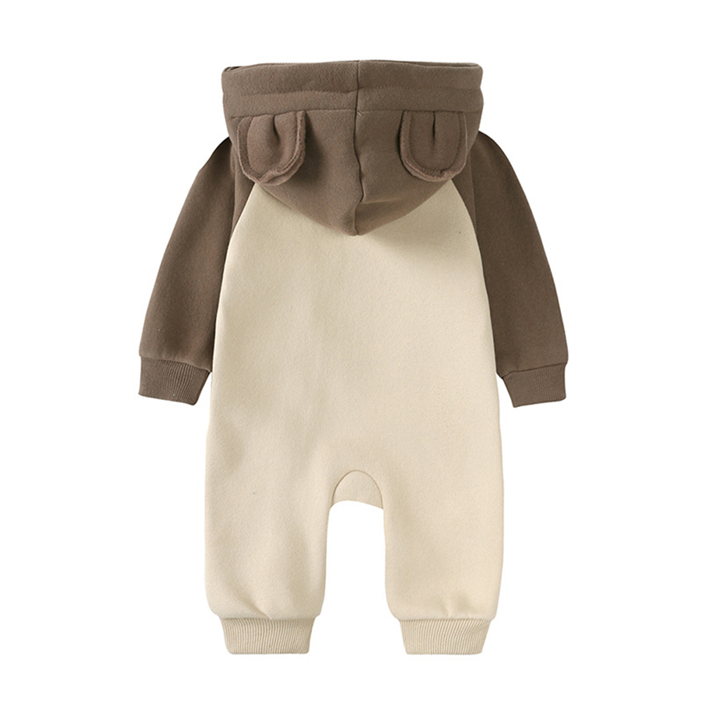 Personalized Baby Winter Cute Bear Warm Hood Romper | CWBaby323