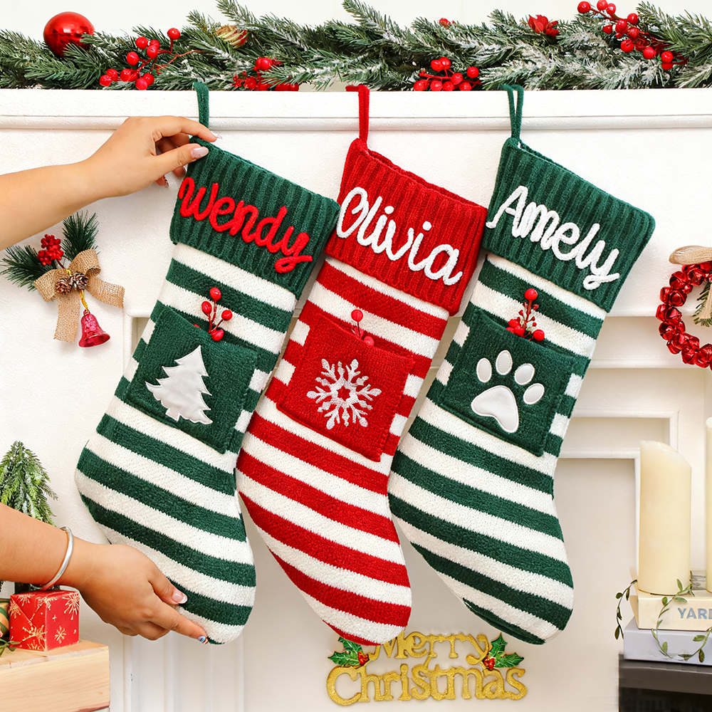 Personalized Hand Embroidered Christmas Decor Stocking | MCGift183