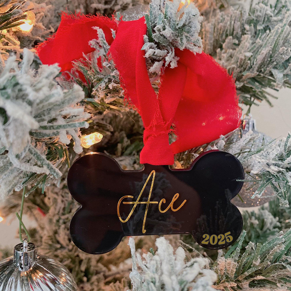 Personalized Pet Acrylic Christmas Bone Ornaments | MCGift184
