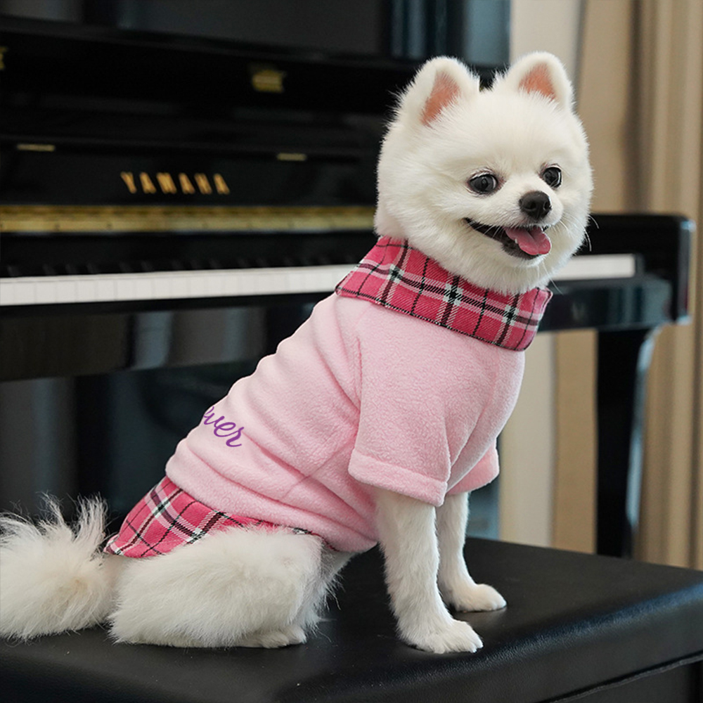 Personalized Pet Grid Collar Fleece Sweatshirt | BKPet244