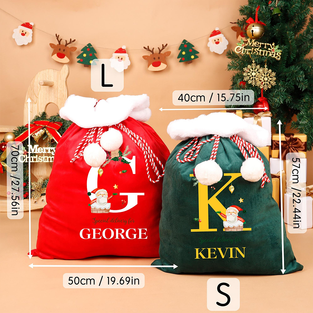 Personalized Christmas Velvet Santa Sack for Gifts | MCGift186