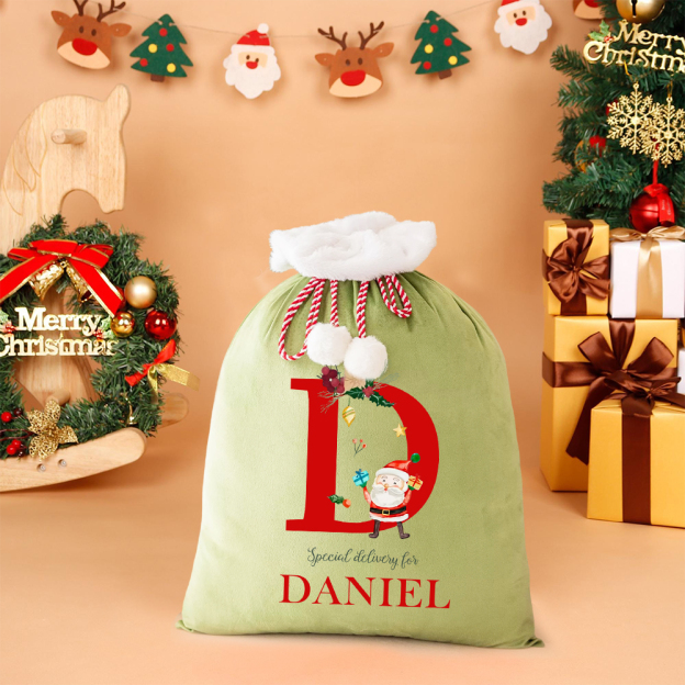 Personalized Christmas Velvet Santa Sack for Gifts | MCGift186