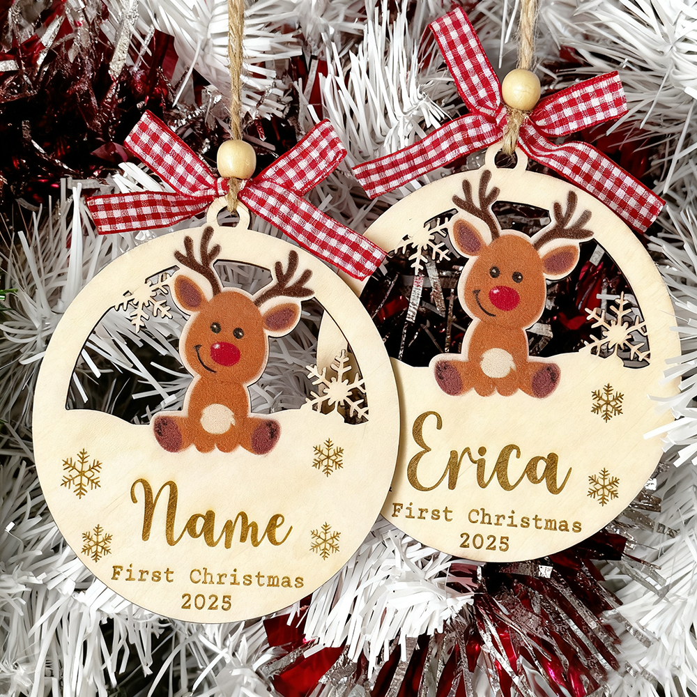 Personalized Wooden Christmas Reindeer Ornaments | MCGift188