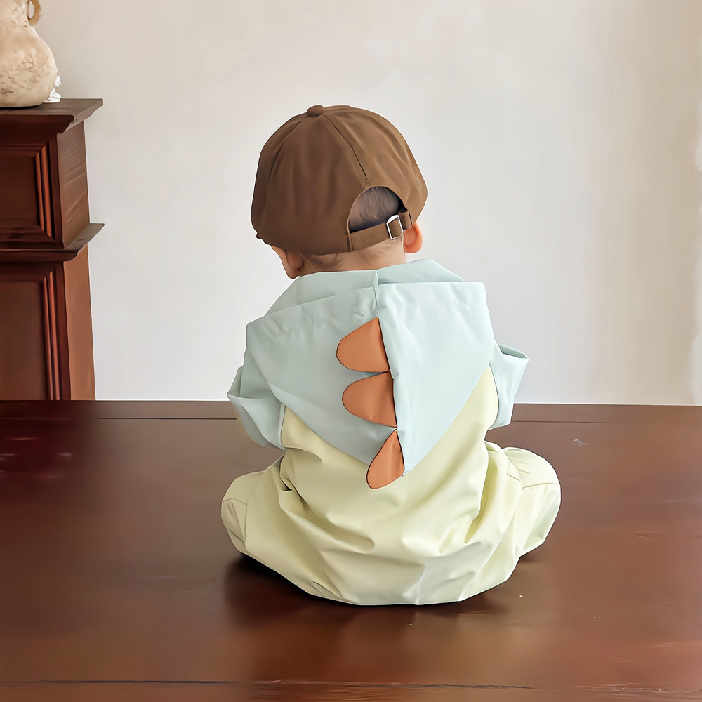 Personalized Baby Autumn Windproof Dinosaur Romper | CWBaby333