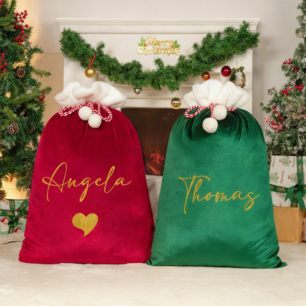 Personalized Large Christmas Velvet Santa Sack for Gifts | MCGift198
