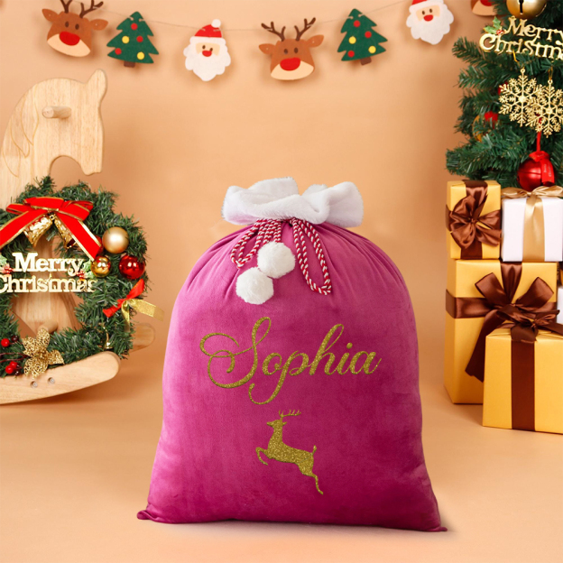 Personalized Large Christmas Velvet Santa Sack for Gifts | MCGift198