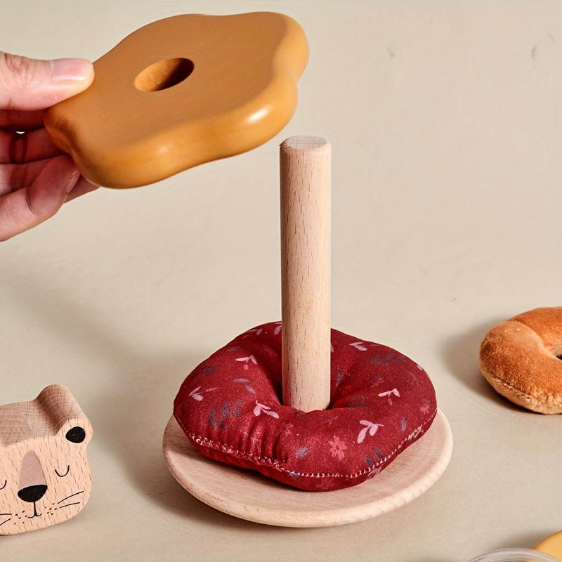 Personalized Wooden Lion Stacking Tower Exercises Toys | CWToy161