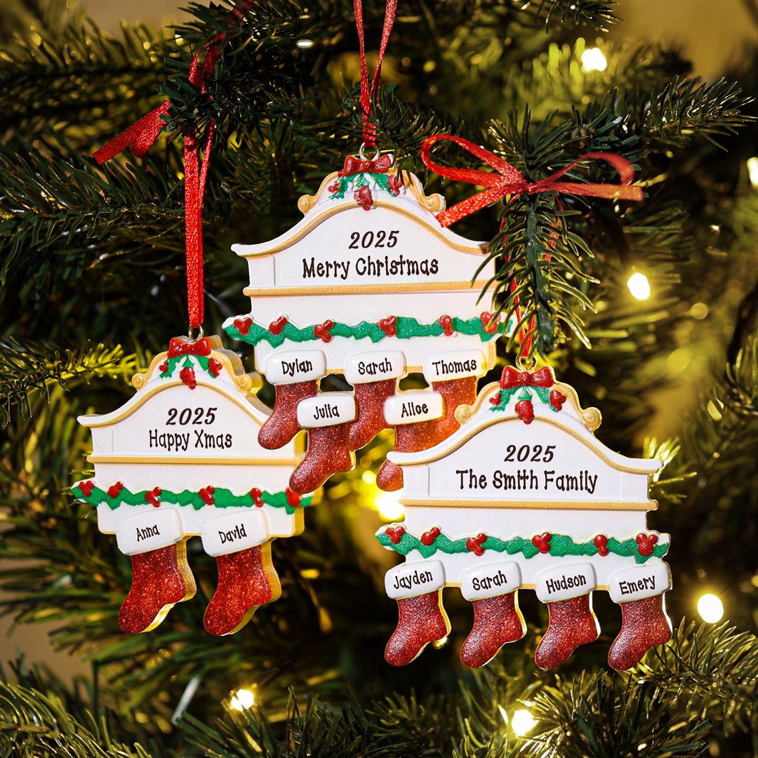 Personalised Stocking Family Christmas Ornament | MCGift204
