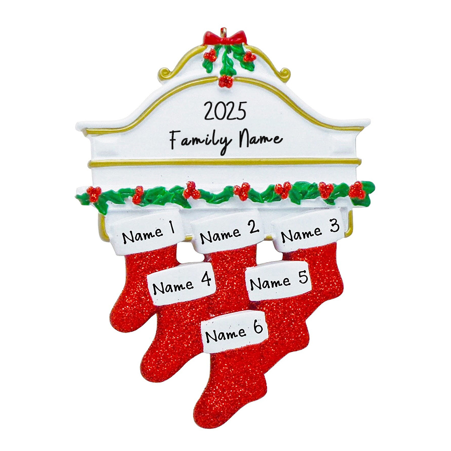 Personalised Stocking Family Christmas Ornament | MCGift204