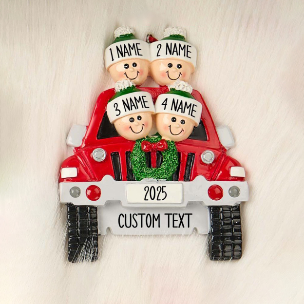 Personalised Car Family Christmas Ornament | MCGift206