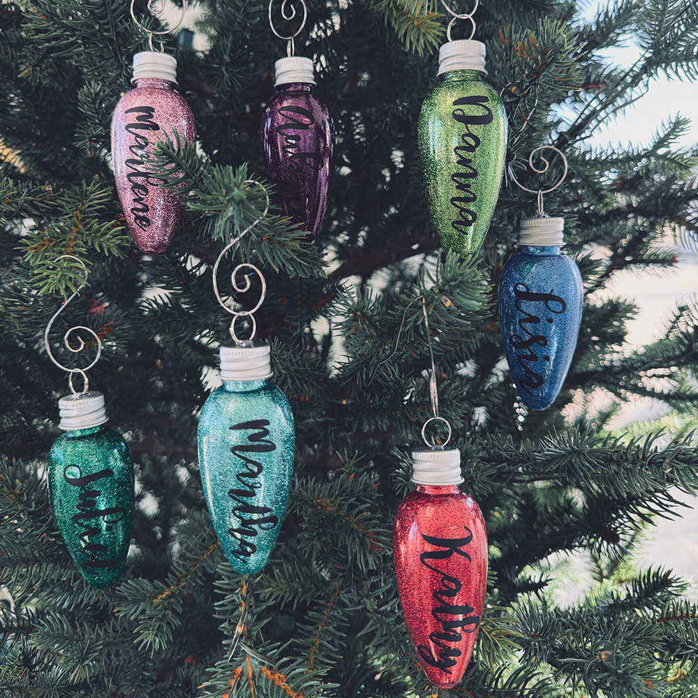 Personalised Glitter Lightbulb Special Christmas Ornament | MCGift212
