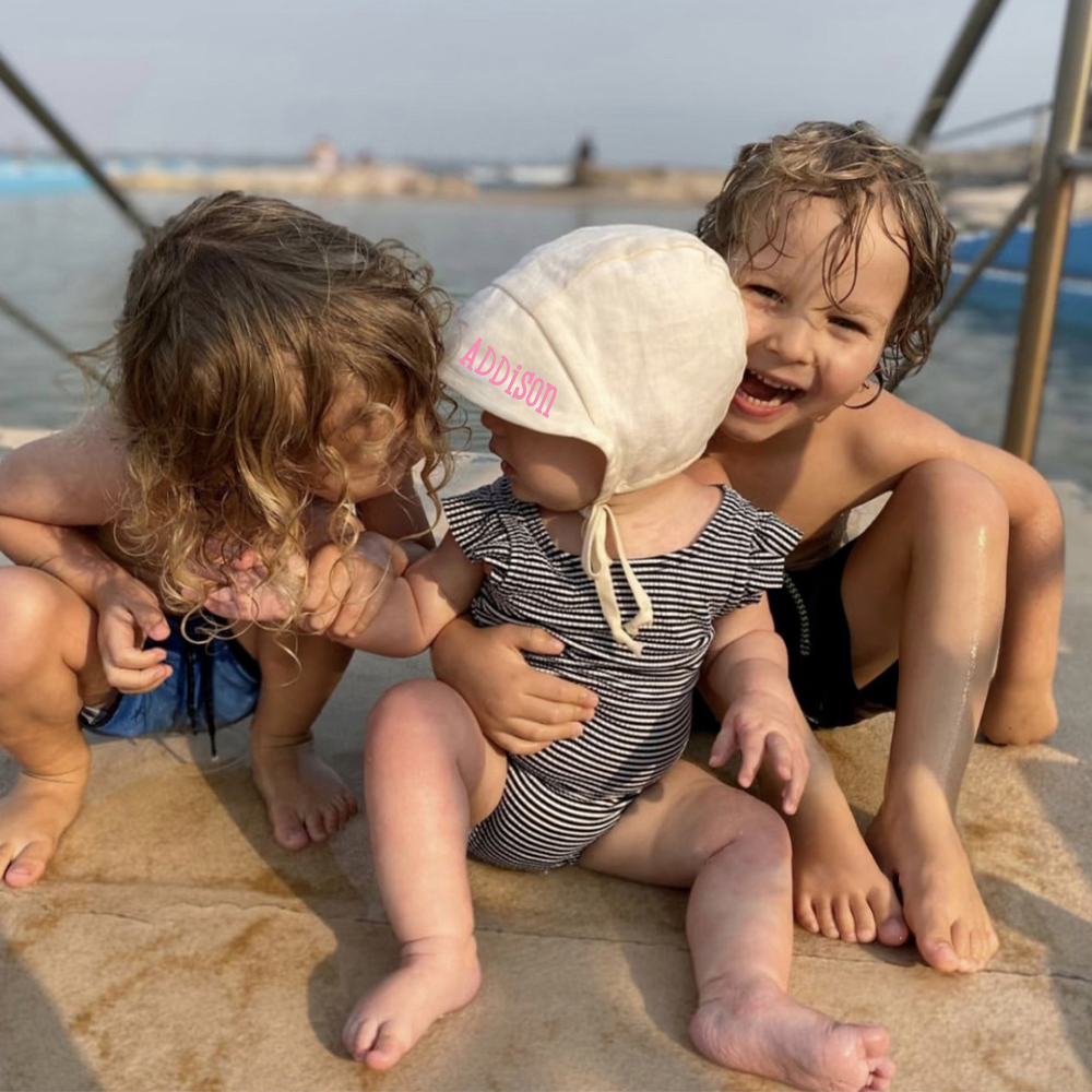 Personalized Organic Cotton Linen Sun Hat | HSKid75