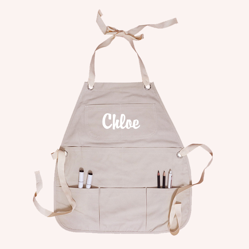 Personalized Color Cotton Apron with Garden Toy Set | Apron07