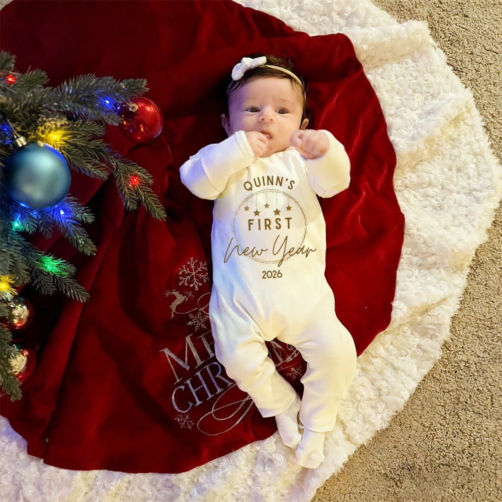 Personalized Baby 1st New Year Romper and Hat Set | CWBaby342