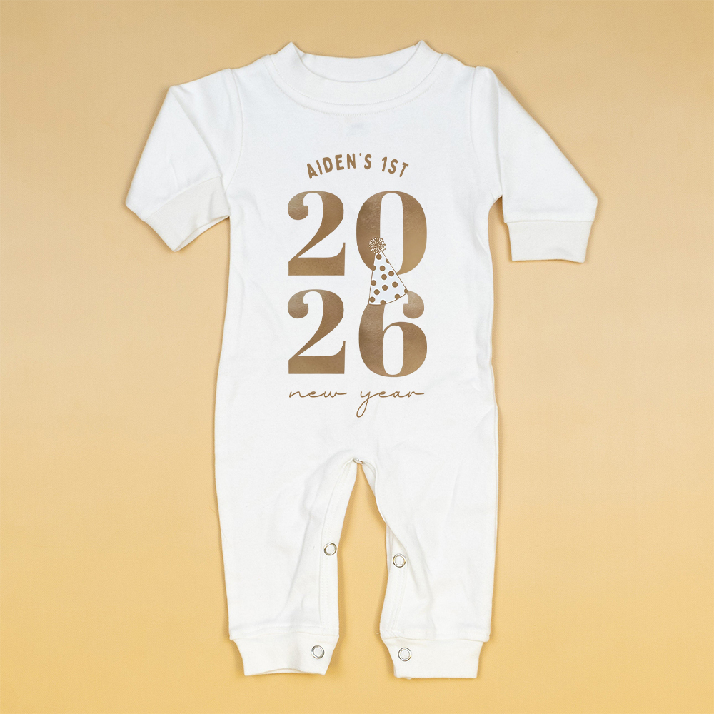 Personalized Baby 1st New Year Romper and Hat Set | CWBaby344