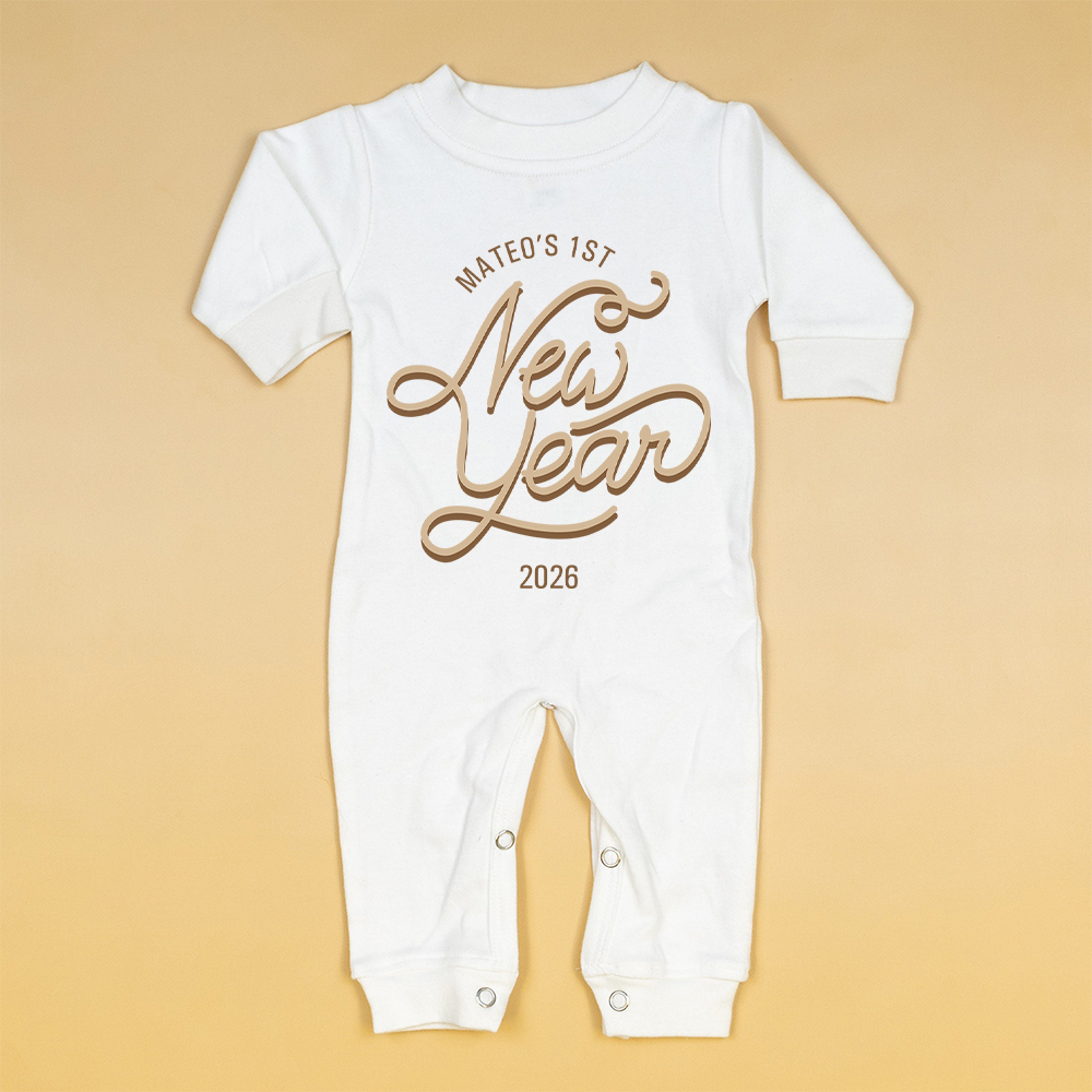 Personalized Baby 1st New Year Romper and Hat Set | CWBaby345