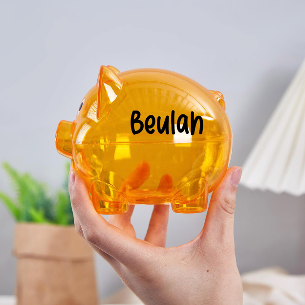 Personalized Kids Transparent Cute Piggy Bank | CWToy164