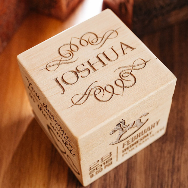 Personalized Baby First Birthday Gift Wooden Block Ornament | CWBaby351