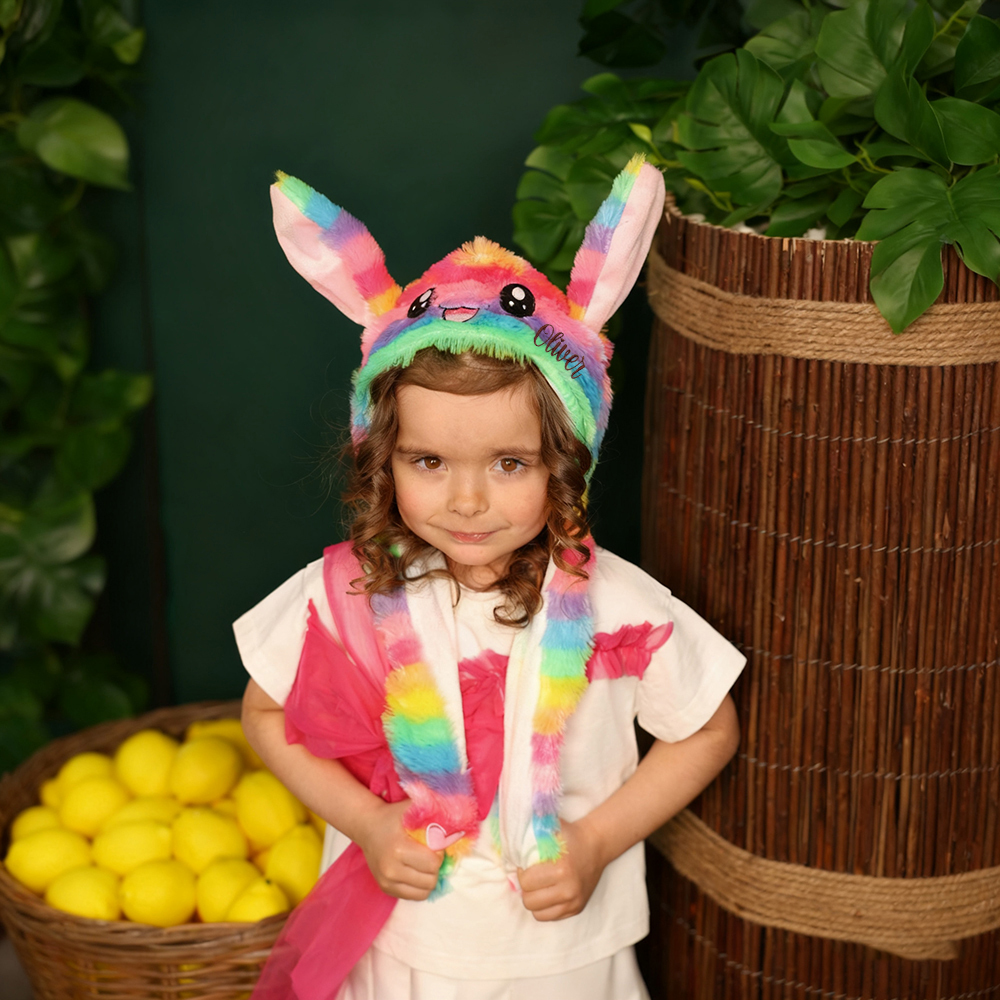 Personalized Embroidery Funny Ears Moving Plush Hat | HSKid79