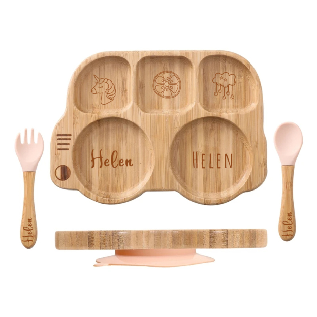 Personalised Baby Bamboo Plate Set | CWBaby19