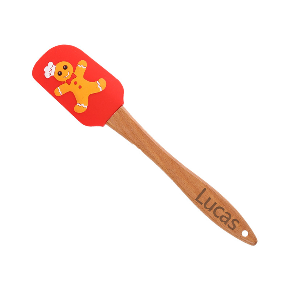 Personalized Christmas Wood Handle Silicone Kitchen Tool | MCGift230