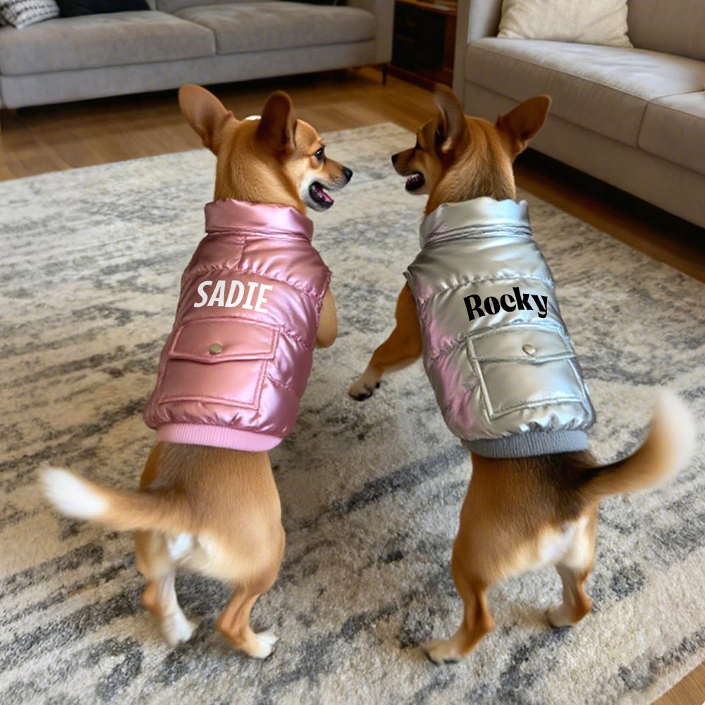 Personalized Pet Winter Warm Windproof Puffer Jacket | BKPet267