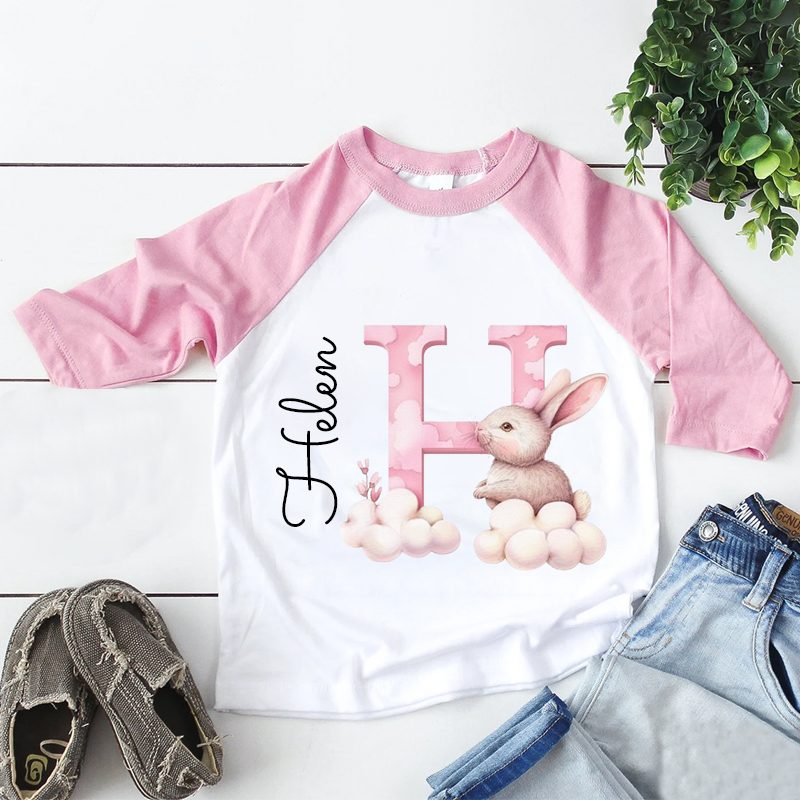 Personalized Kid Cozy Soft Pink Rabbit Sweatshirt | inSweatshirt54