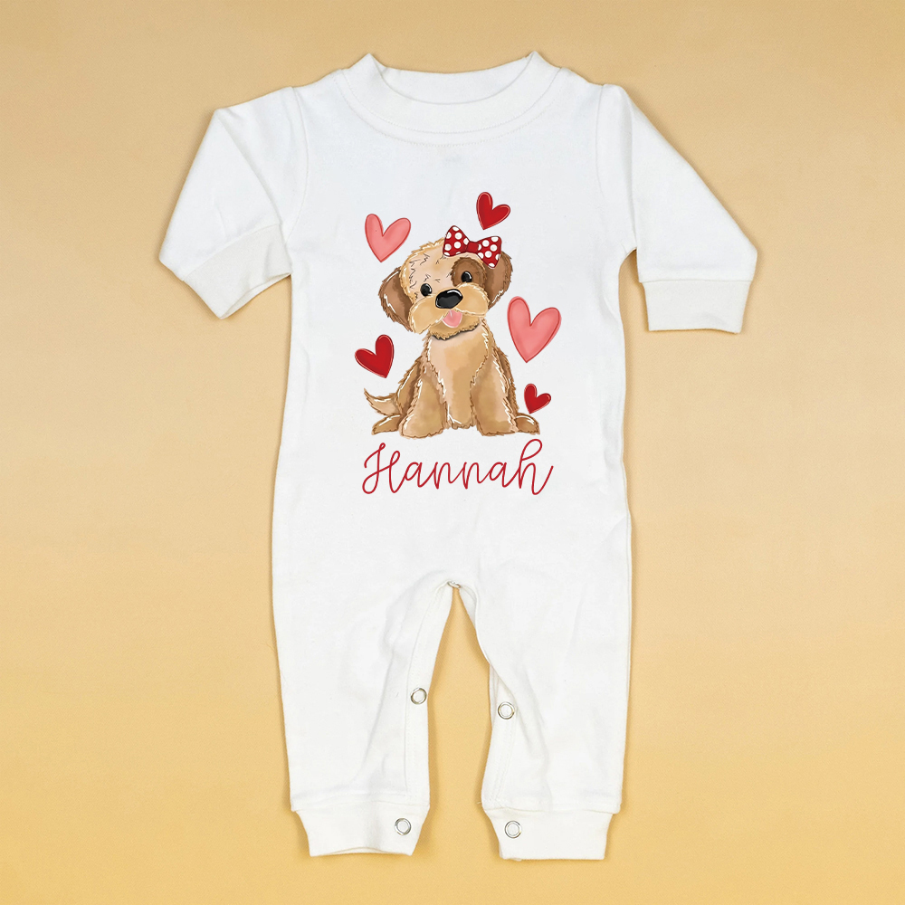 Personalized Baby First Valentine Romper and Hat Set | CWBaby374