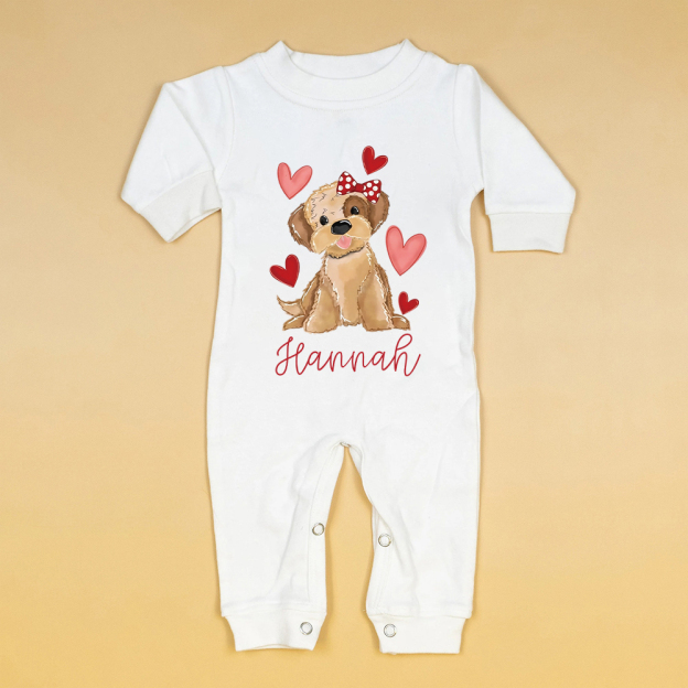 Personalized Baby First Valentine Romper and Hat Set | CWBaby374