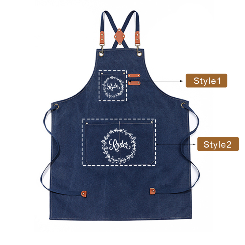 Personalized Name on Canvas Apron with Pockets for Unisex Adult | Apron22