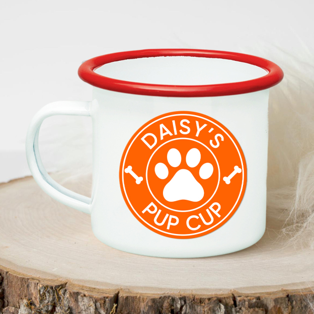 Personalised 12oz Pet Enamel Reusable Pup Cup Mug | BKPet280