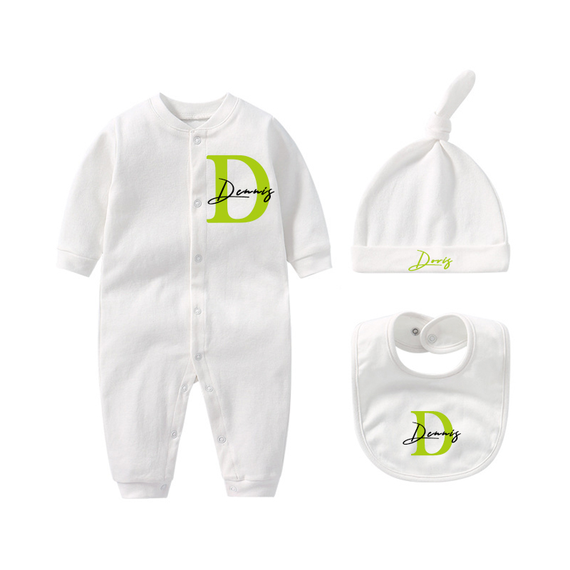 Personalized Baby Cotton Onesie Set | CWBaby25