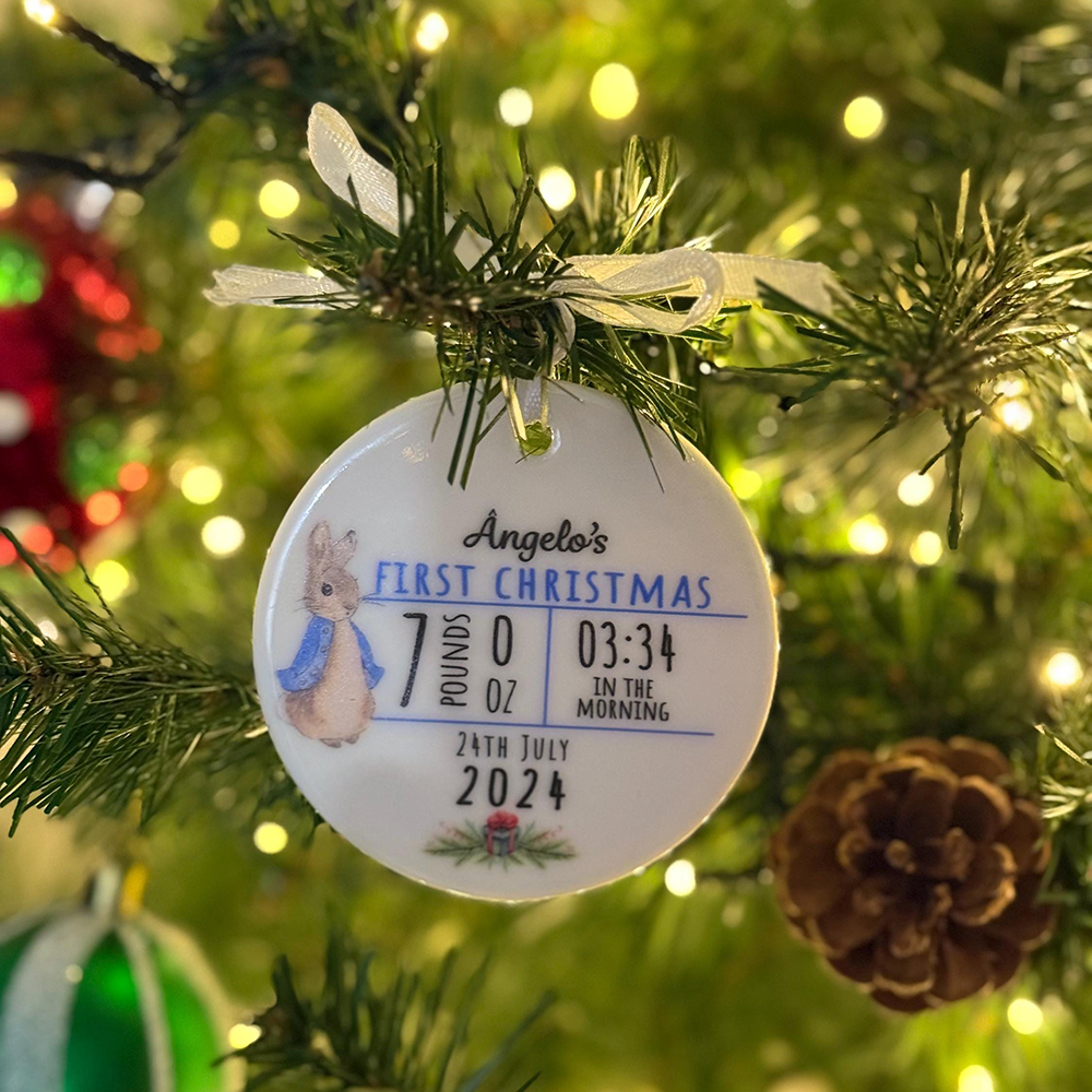 Personalized Baby First Christmas Ceramic Ornament | CWBaby378