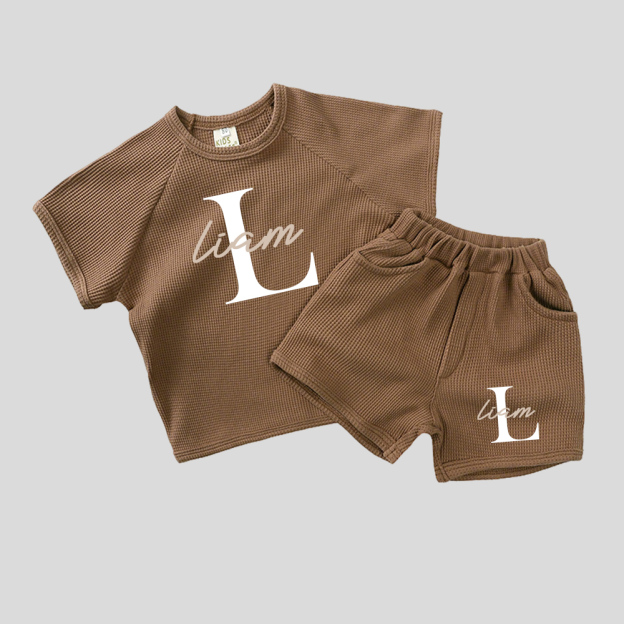 Personalized Baby waffle-knit Cozy Soft Outfit Set | CWBaby381