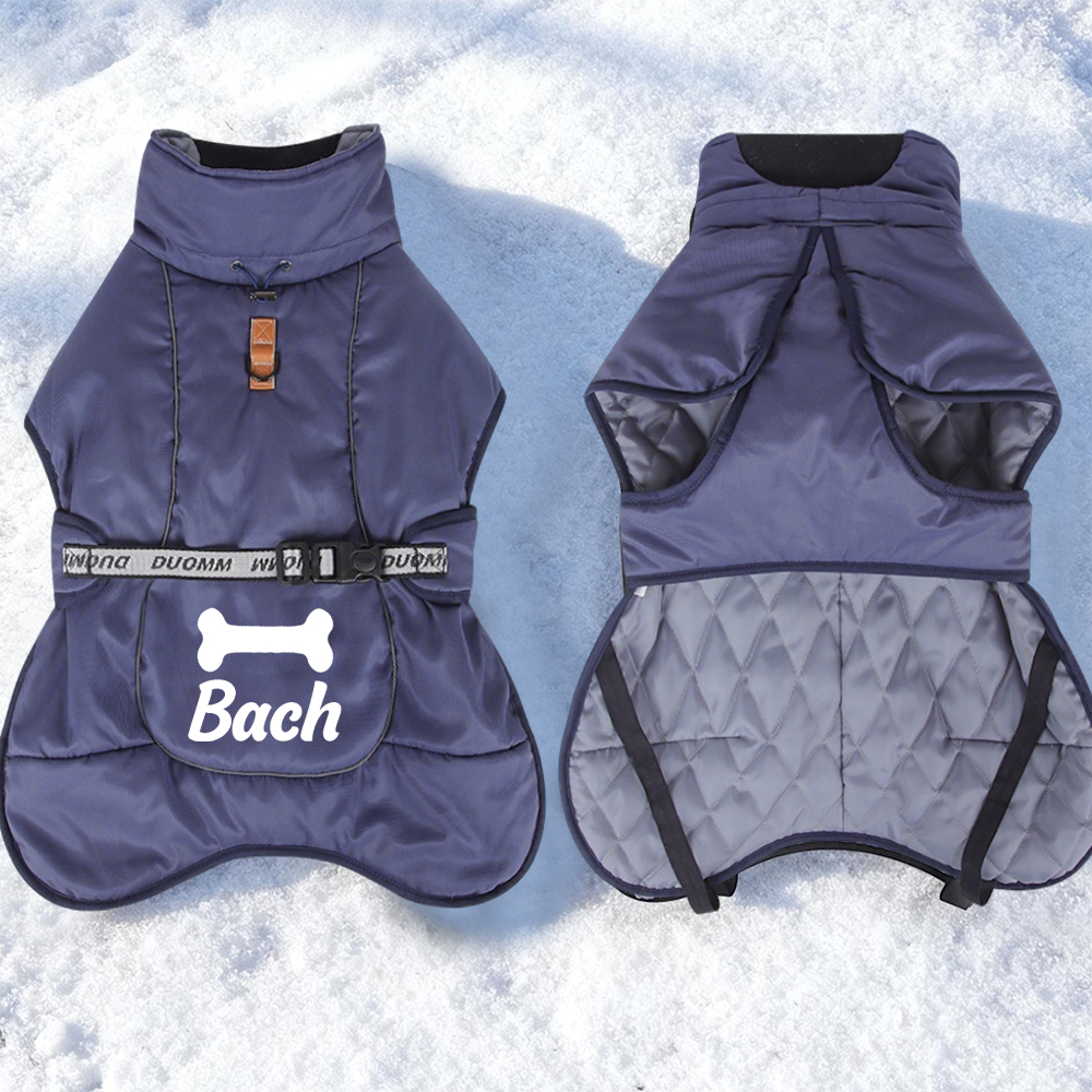 Personalized Pet Winter Warm Reflective Safety Puffer Vest | BKPet302