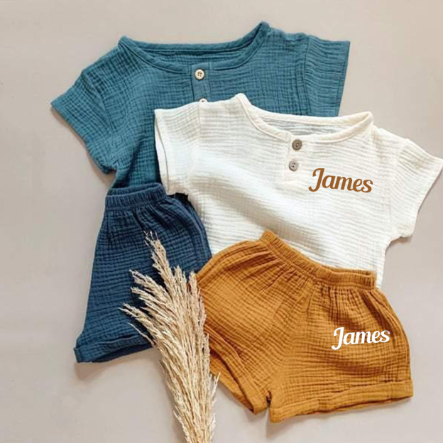 Personalized Baby Cotton Cozy Soft Outfit Set | CWBaby386