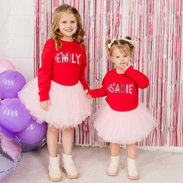 Personalized Valentine's Matching Sweatshirt For Girl & Mommy | ValGift02
