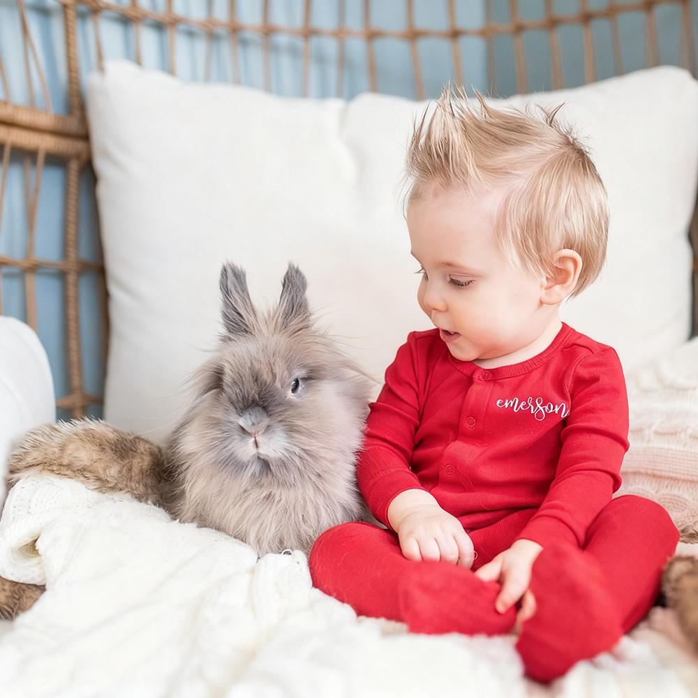 Personalized Baby First Valentine's Cozy Soft Long Sleeve Romper | ValGift03