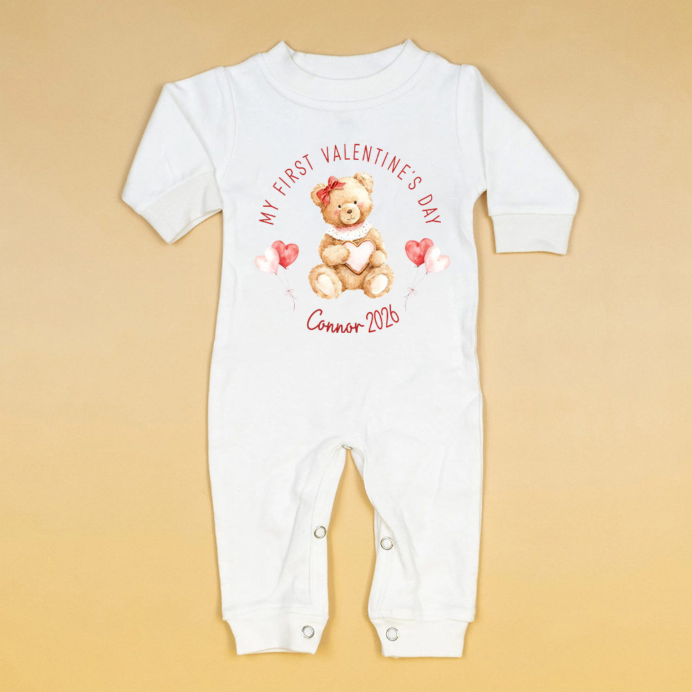 Personalized Baby First Valentine Romper and Hat Set | ValGift05
