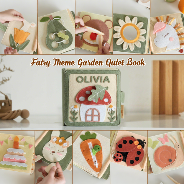 Personalized Baby Handmade Sensory Activities Felt Quiet Book | CWToy168