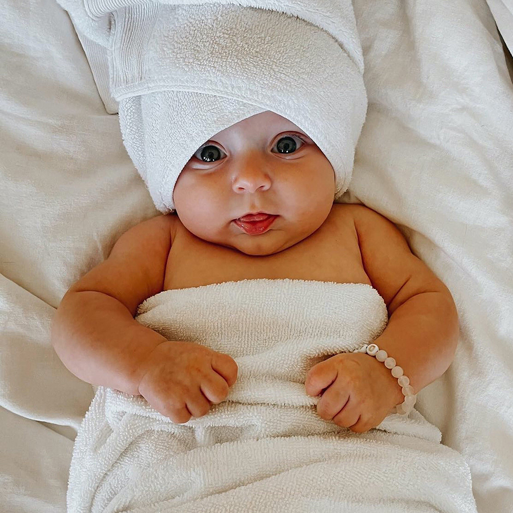 Personalized Baby Jewelry Rose Quartz Bracelet | CWBeach206