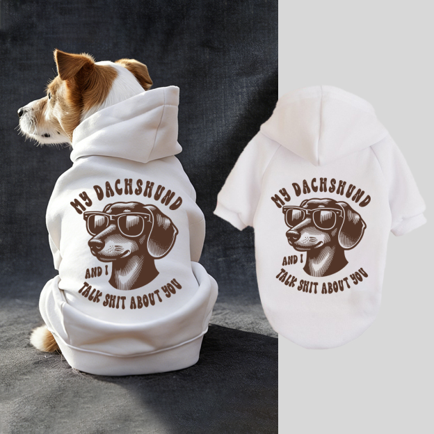 MY DACHSHUND AND I TALK SHIT ABOUT YOU Puppy Hoodie | BKPet326