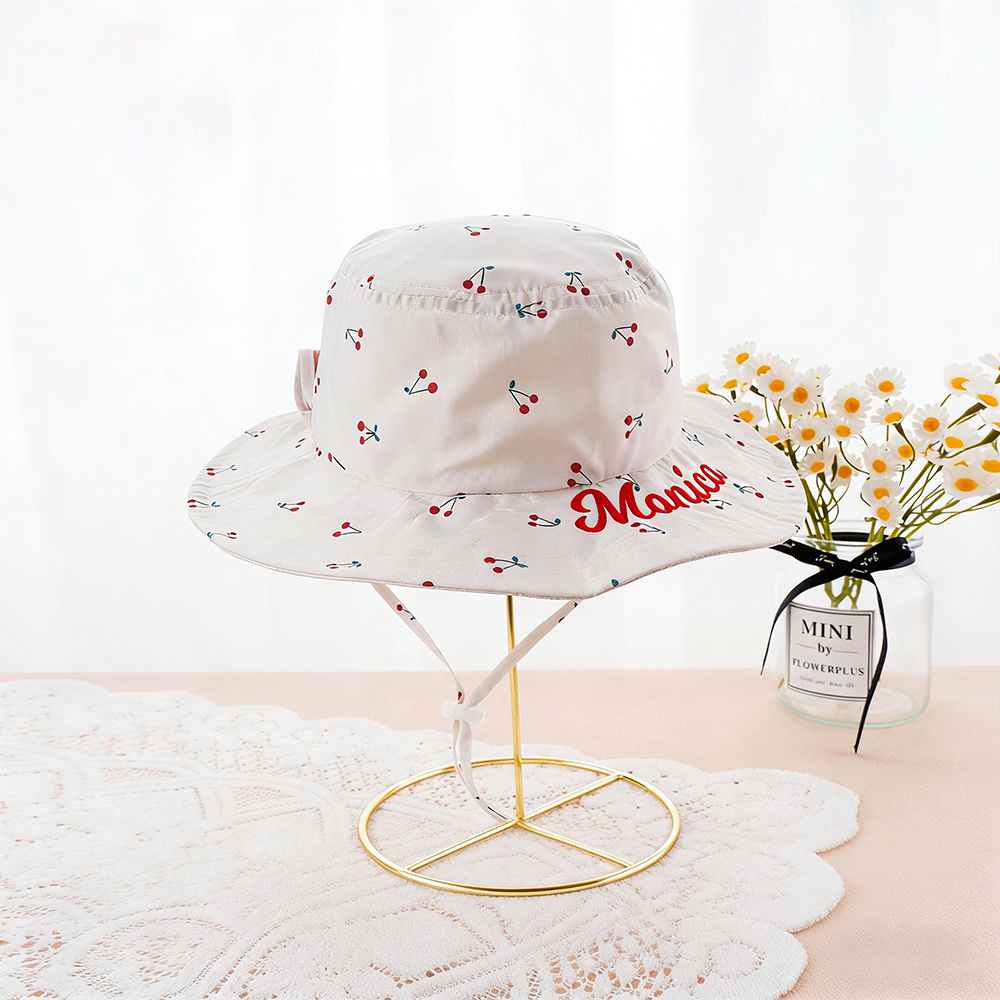 Personalized Embroidery 2-in-1 Neck Shield & Bow Sun Hat | CWBeach209