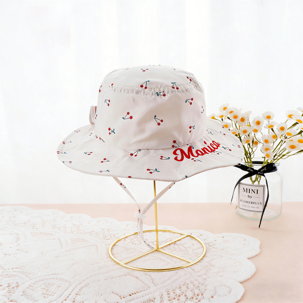 Personalized Embroidery 2-in-1 Neck Shield & Bow Sun Hat | CWBeach209