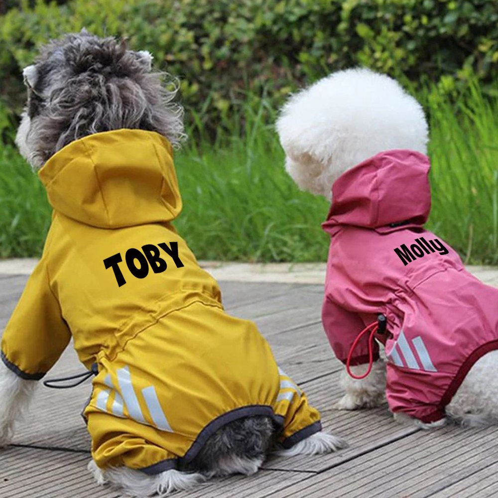 Personalized Pet Waterproop Raincoat with Hood | BKPet346