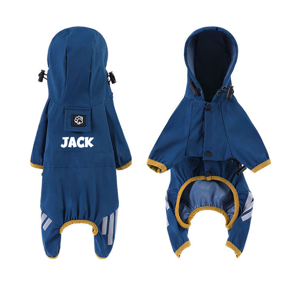 Personalized Pet Waterproop Raincoat with Hood | BKPet346