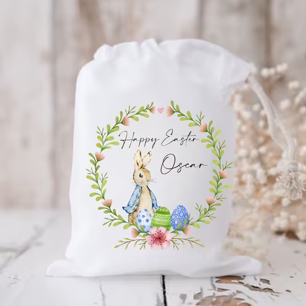 Personalized Name Bunny Easter Gift Sack | CWEaster29