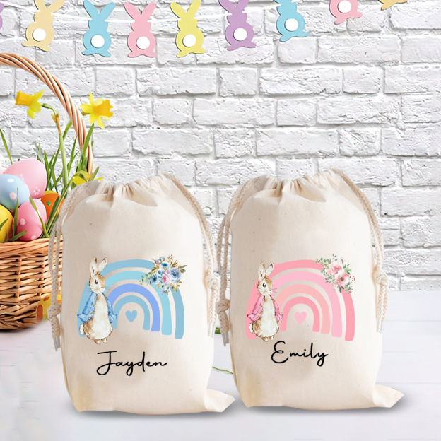 Personalized Name Bunny Easter Gift Sack | CWEaster26