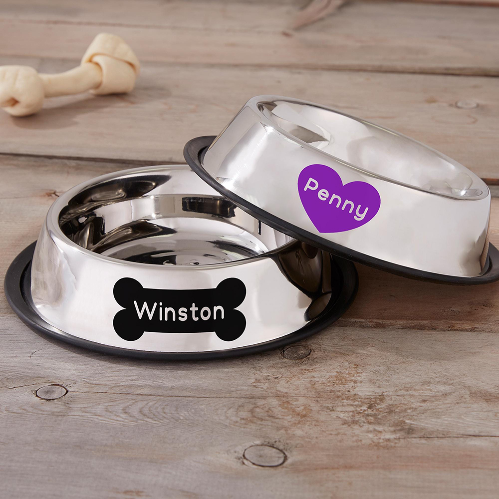Personalized Pet Icon Stainless Steel Anti-slip Food Bowl | BKPet36701
