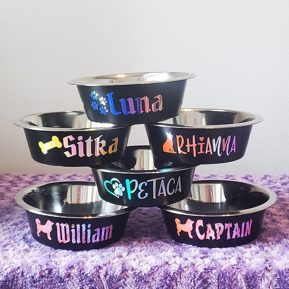 Personalized Pet Stainless Steel Anti-slip Food Bowl | BKPet36801